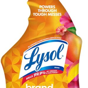 Lysol All Purpose Cleaner Spray, Multi-Purpose Disinfecting Spray, Kitchen & Bathroom Cleaner, Mango & Hibiscus Scent, 32 Fl Oz