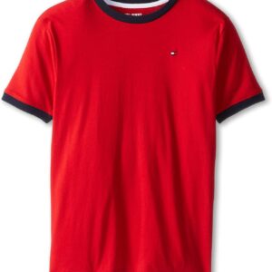 Tommy Hilfiger Boys’ Short Sleeve Ken Ringer Crew Neck T-Shirt, Soft, Comfortable, Relaxed Fit