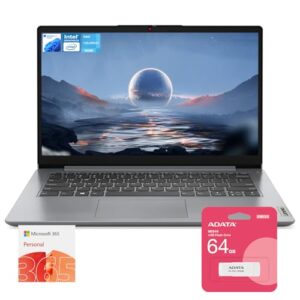 Lenovo IdeaPad 1 Daily/Student 14″ HD Laptop, 36GB RAM, 1216GB Storage(128GB eMMC + 1TB PCIe + 64GB USB), 1 Yr Office 365, Intel Core Processor, Win 11 Home, Bundle with UC310 64GB USB Flash Drive