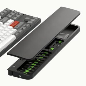 Ryaacphi Ergonomic Keyboard Wrist Rest with 22-in-1 Cleaning Kit, Non-Slip Base, Springy Sponge Support for Work and Gaming, Black,Deeply Cleaning for Keyboard,Lens,Charging Port,Earbud,and etc.