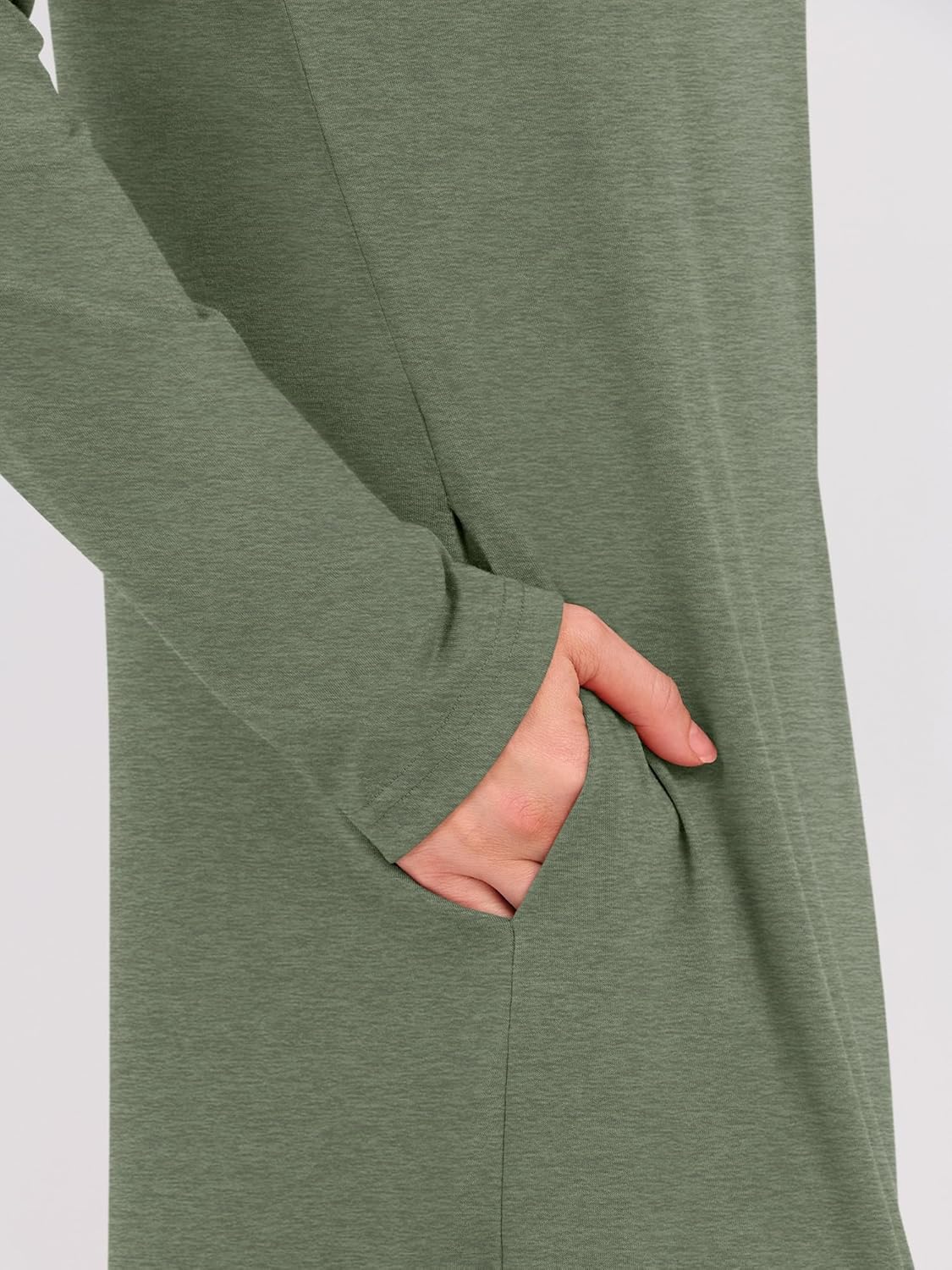 ANRABESS Women's Long Sleeve Maxi Dresses 2025 Fall Outfits Casual Loose Split Travel Vacation T Shirt Dress with Pockets - Image 6