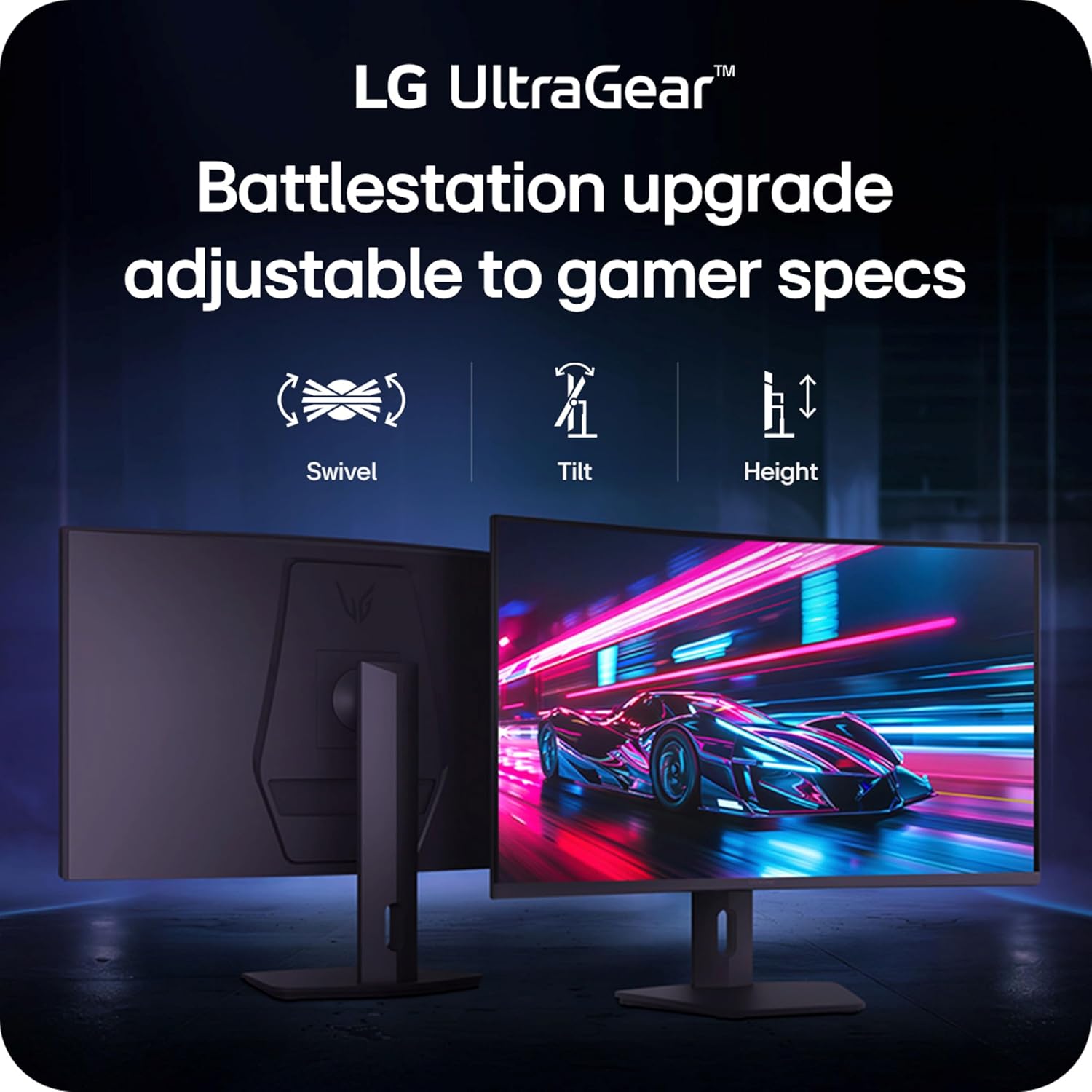 LG 32G600A-B 32-inch Ultragear QHD (2560 x 1440) Curved Gaming Monitor, 180Hz, 1ms, AMD FreeSync, HDMI, DisplayPort, Tilt/Height/Swivel Adjustable Stand, Black - Image 6