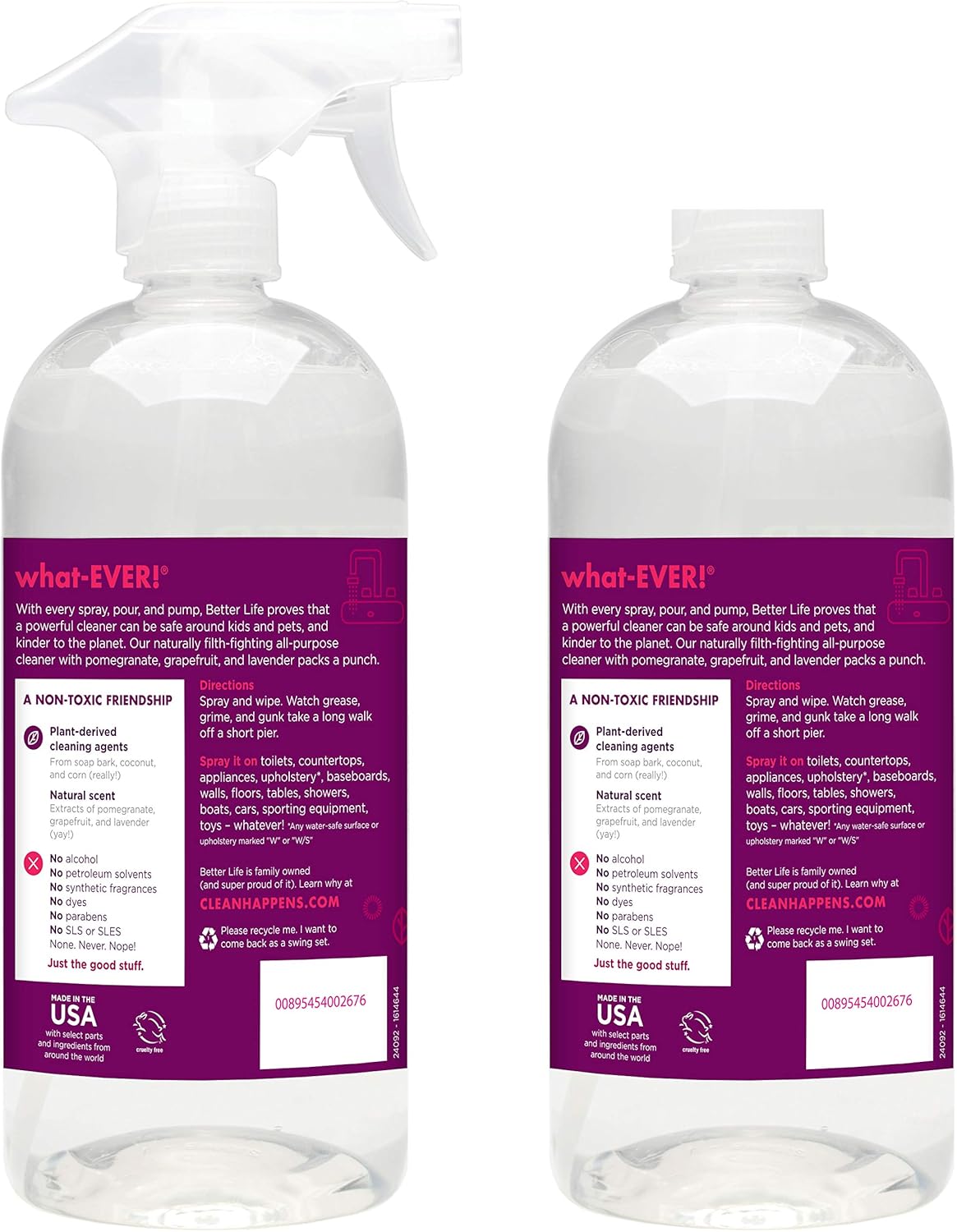 Better Life All Purpose Cleaner - Multipurpose Home and Kitchen Cleaning Spray for Glass, Countertops, Appliances, Upholstery- Multi-surface Spray Cleaner - Currant and Citrus, 32oz (Pack of 2) - Image 2