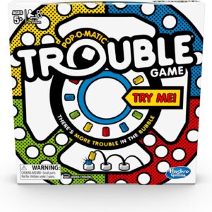Hasbro Gaming Trouble Board Game for Kids Ages 5 and Up 2-4 Players