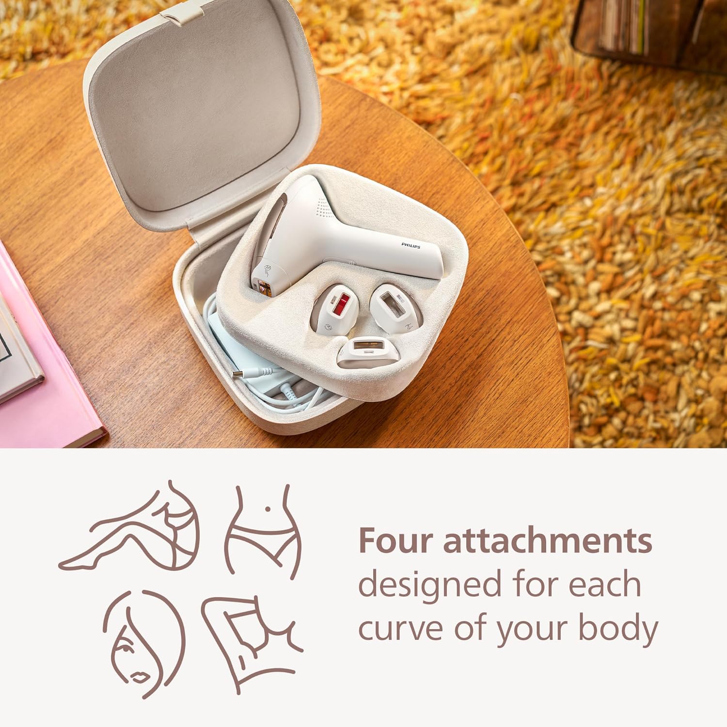 Philips Lumea 9000 Series IPL Hair Removal Device, Visible Permanent Laser Hair Reduction Done at Home, for Women & Men, SenseIQ Technology, 4 Attachments for Body, Face, Bikini & Underarms, BRI984/03 - Image 7