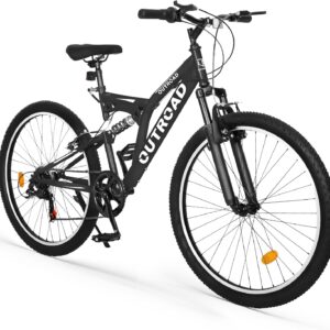 Betterland Mountain Bike, 26 inch Outdoor Bikes, 7-Speed &High-Carbon Steel Cycing Bicycles, Dual Suspension Fork for Men Women Adult, MTB Bicycle with Adjustable Ergonomic Seat