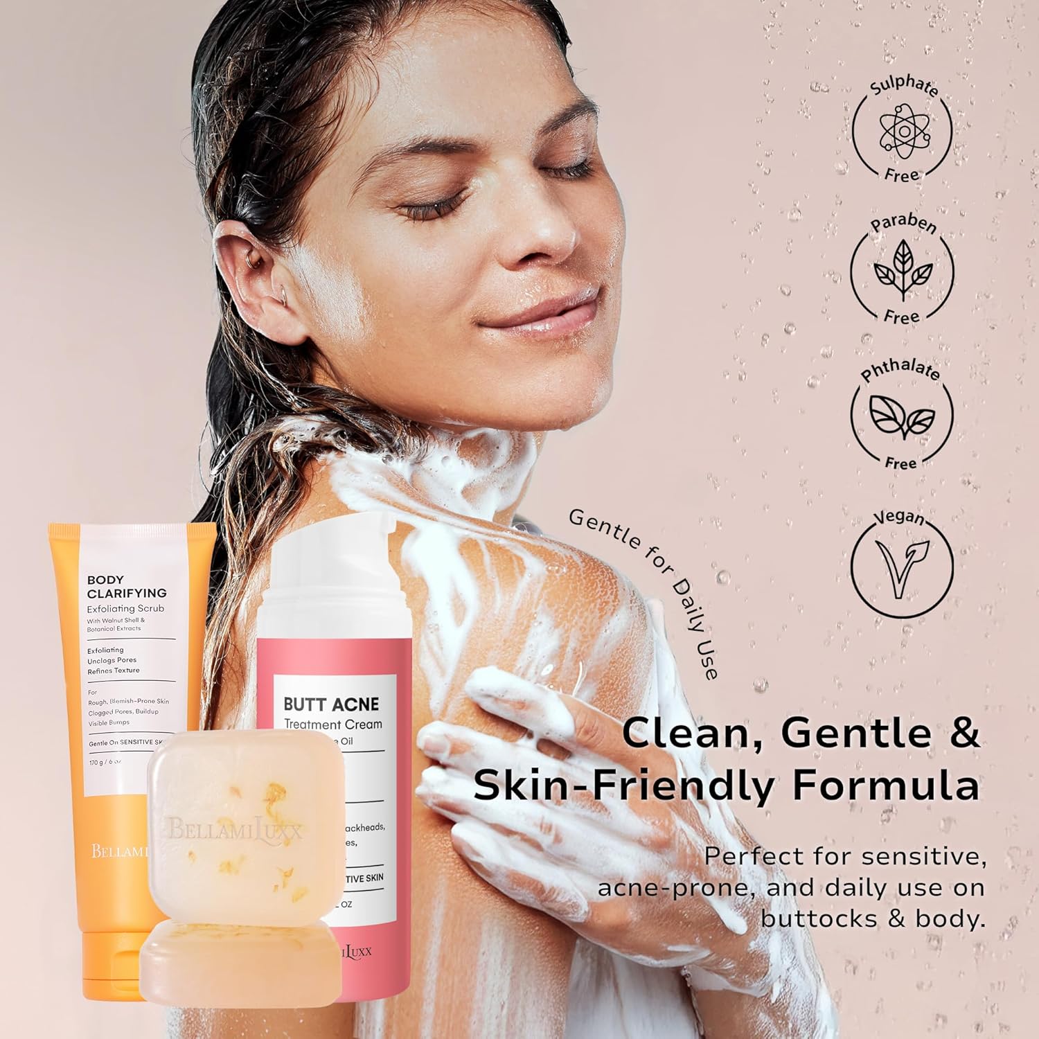 Butt Acne Treatment Set: Acne Soap Bar + Butt Treatment Lotion for Breakouts on Buttocks, Thighs, Back, Chest & Ingrown-Prone & Folliculitis-Prone Skin – Helps Reduce Body Breakouts - Image 7