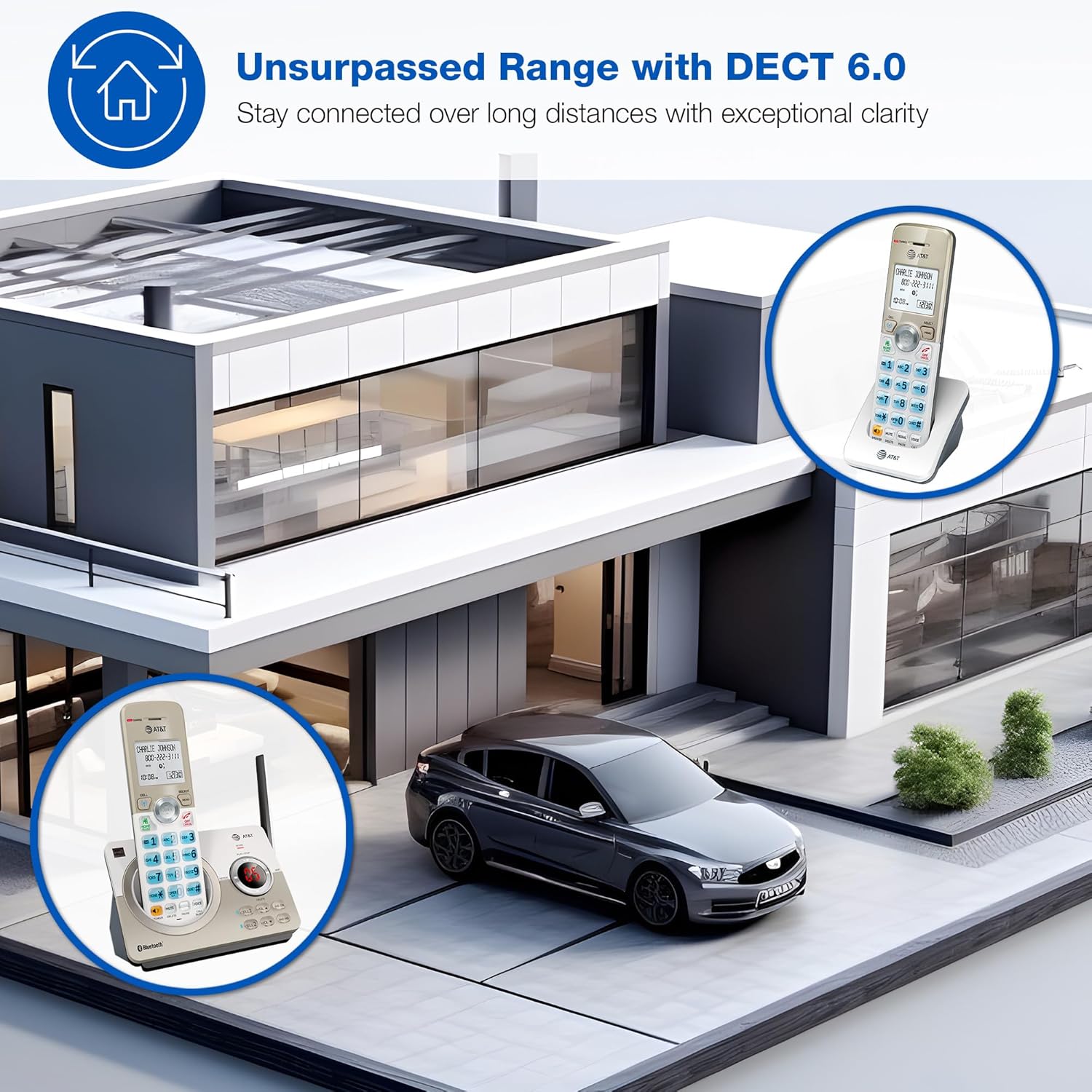 AT&T DL72319 DECT 6.0 3-Handset Cordless Phone for Home with Connect to Cell, Call Blocking, 1.8" Backlit Screen, Big Buttons, intercom, and Unsurpassed Range - Image 5