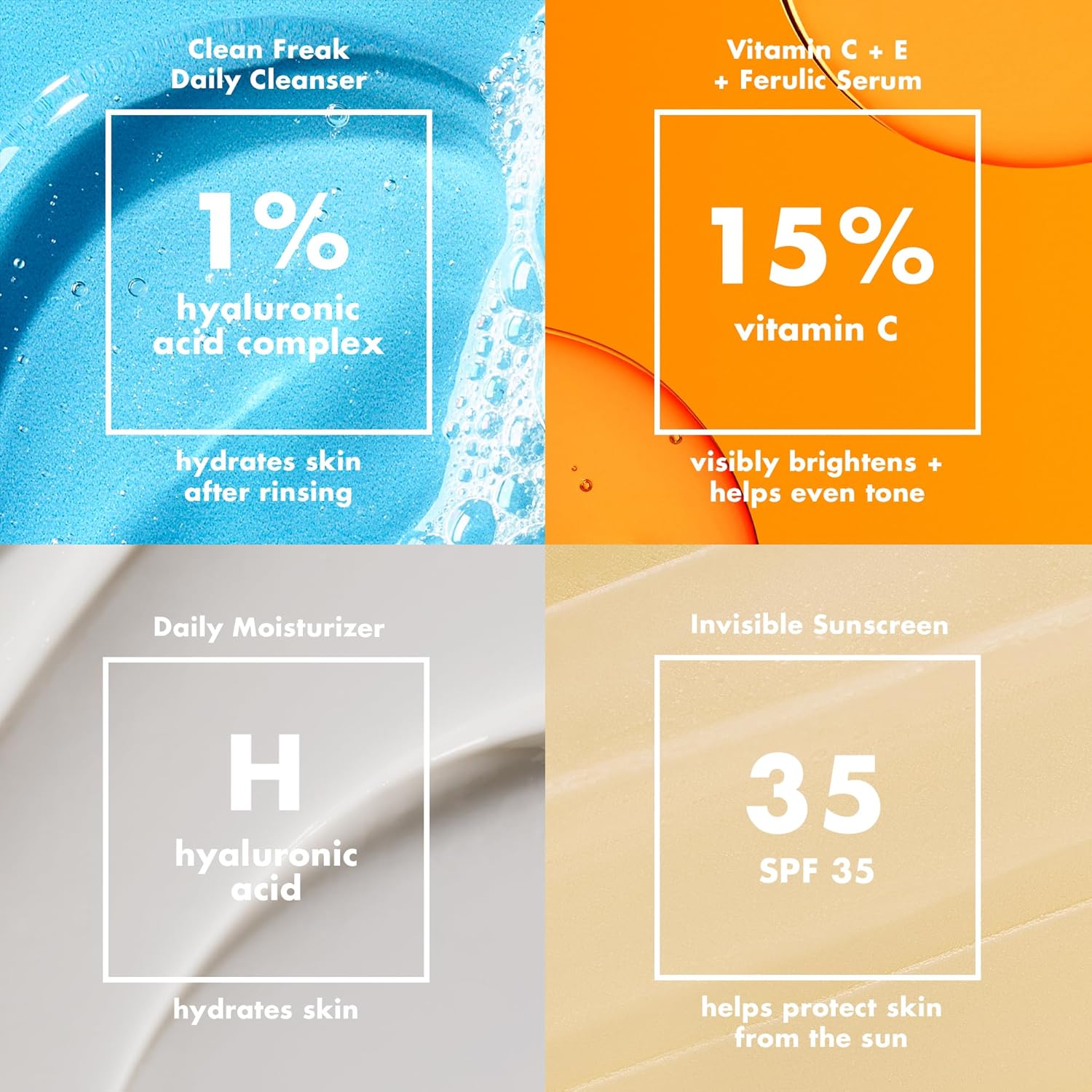 e.l.f. SKIN Wake the e.l.f. Up Skincare Kit, Travel-Size Hydrating Face Cleanser, Sunscreen, Moisturizer & Brightening Serum, Vegan & Cruelty-Free - Image 5