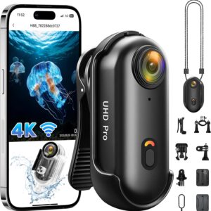 2026 Newly Enhanced Action Camera 4K,Body Cam WiFi POV Camera,Thumb Size Snap Cam with Waterproof Case,Wearable Sports Snapcam,Mini Body Camera for Walking Fishing Vlogging Cycling Horse Riding