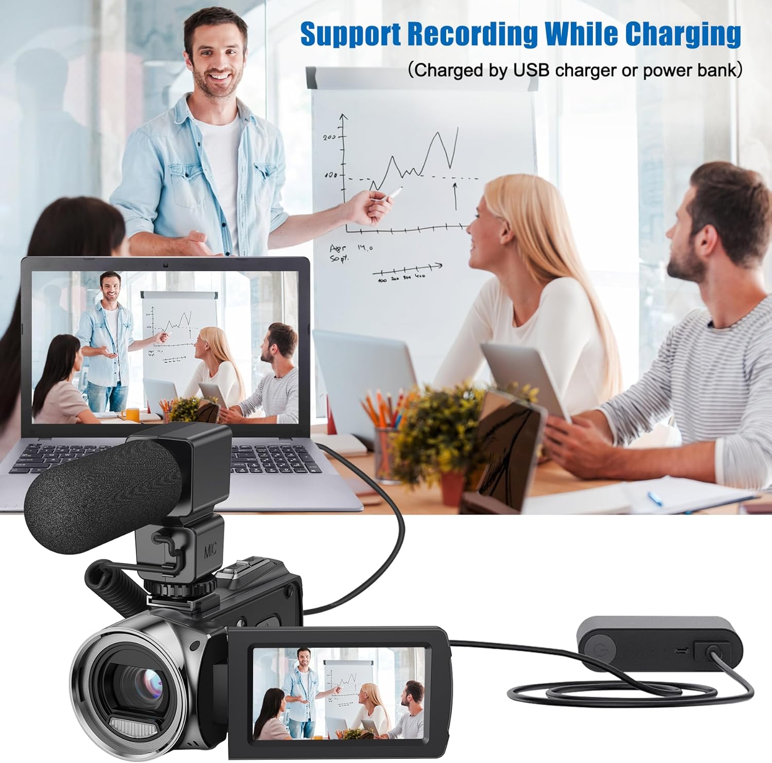 Video Camera Camcorder FHD 1080P 36MP YouTube Vlogging Camera Recorder 3.0 Inch 270 Degree Rotation Screen 18X Digital Zoom Camcorders with Microphone,32GB SD Card and 2 Batteries - Image 4