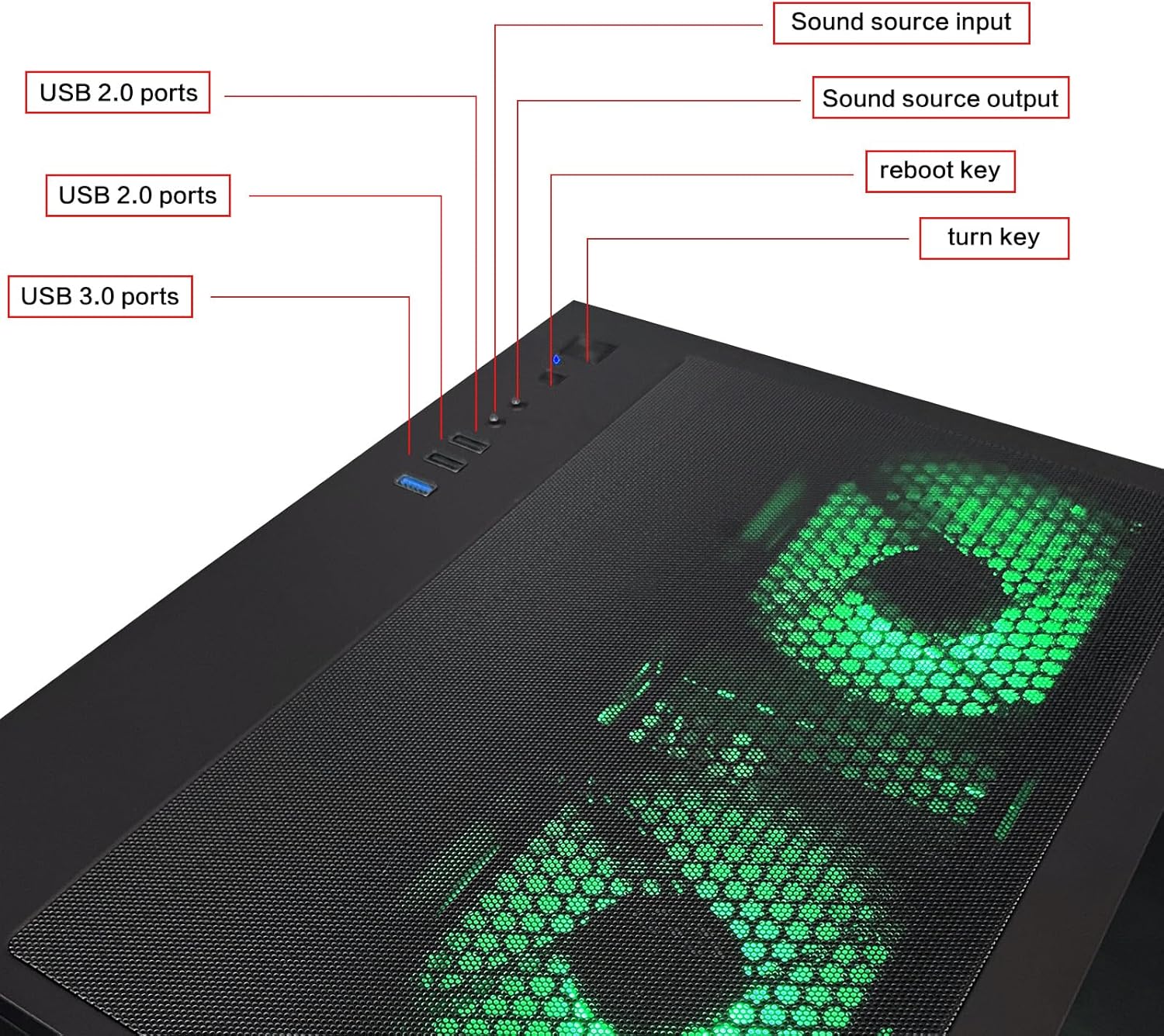 Gaming PC Desktop Core i5 14400F, RTX 5060 8G GDDR7 DLSS 4, 32GB DDR4 RAM 3200MHz,1TB NVMe PCIe4.0, Wi-Fi6E, 550W Bronze PSU,Prebuilt PC Tower for Office Gaming - Image 5