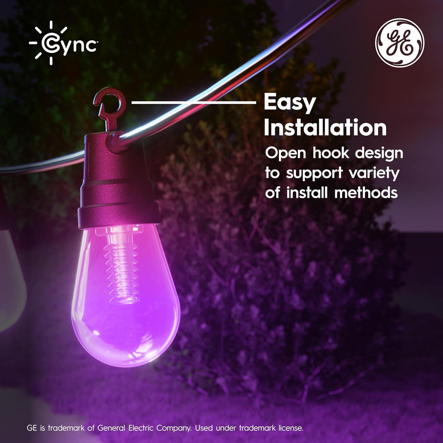 GE Cync Dynamic Effects Smart Cafe Lights, Color Changing Patio String Lights, Compatible with Alexa and Google, 48ft - Image 9
