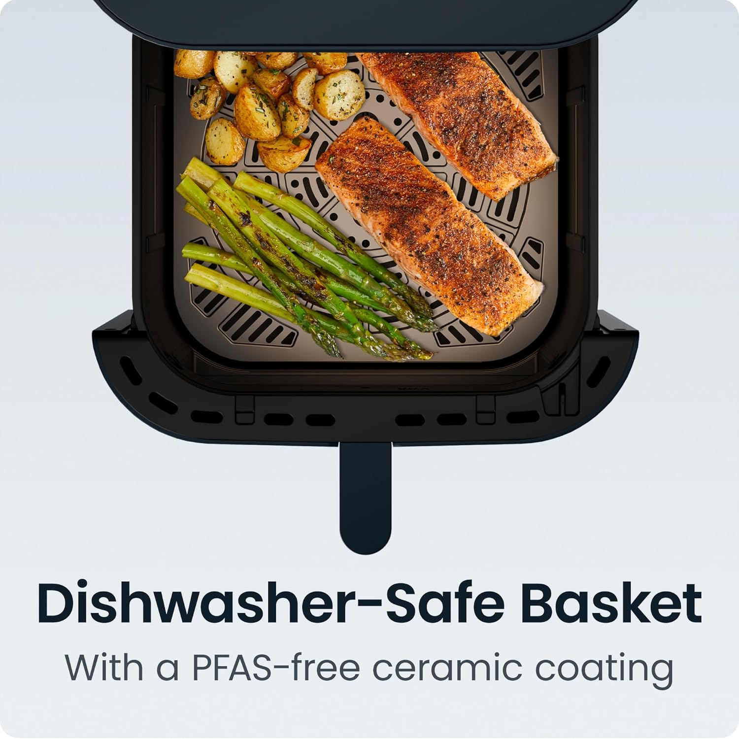 Chefman Crispinator Air Fryer 6-in-1 with 8 Qt capacity, 450°F Max Temp with TurboFry Pro Technology for Fast and Even Results, Viewing Window, Nonstick Ceramic Basket - Image 8