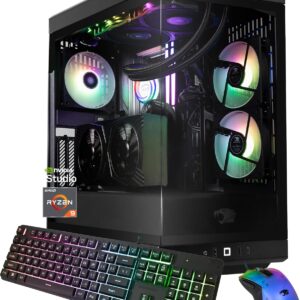 iBUYPOWER Y40 PRO Black Gaming PC Desktop Computer AMD Ryzen 9 7900X CPU, NVIDIA GeForce RTX 5070Ti 16GB GPU, 32GB DDR5 RGB 5200MHz RAM, 2TB NVMe SSD, Windows 11 Home, Keyboard, Mouse – Y40BA9N57T01