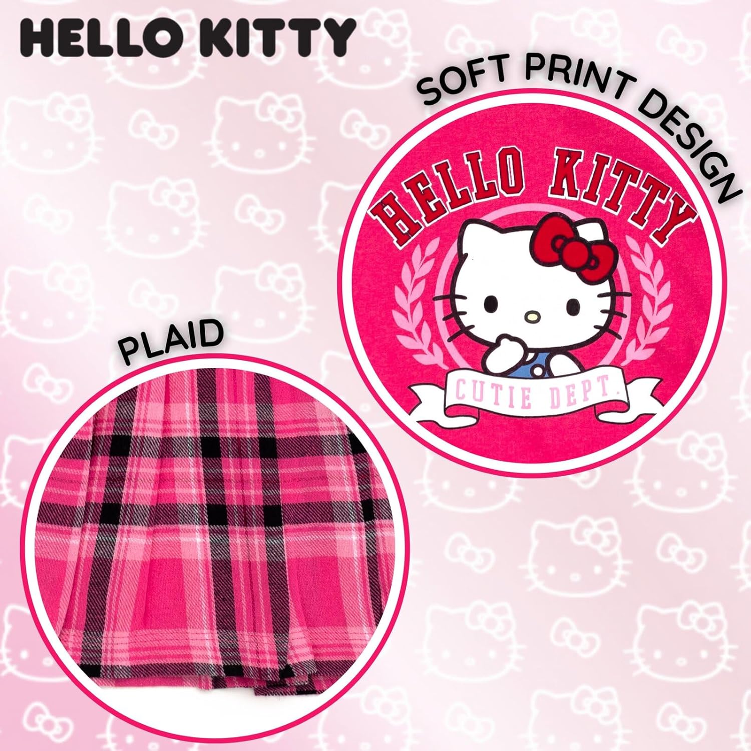 Hello Kitty Girls Flannel Oversized Dress Toddler to Big Kid Sizes (4T - 14-16) - Image 3