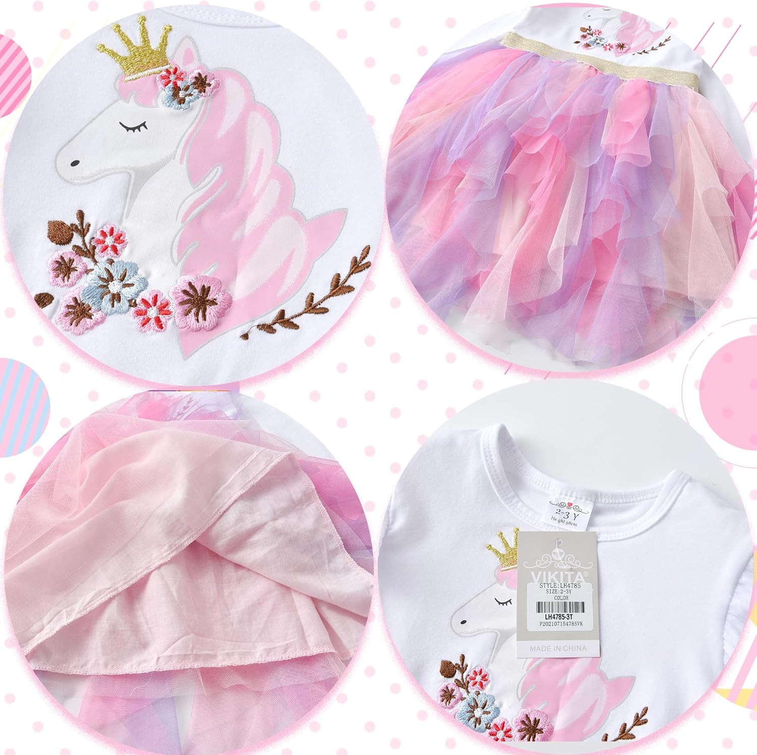 VIKITA Girls Dresses Winter Long Sleeve Party Tutu Dresses for Girls 3-12 Years - Image 5