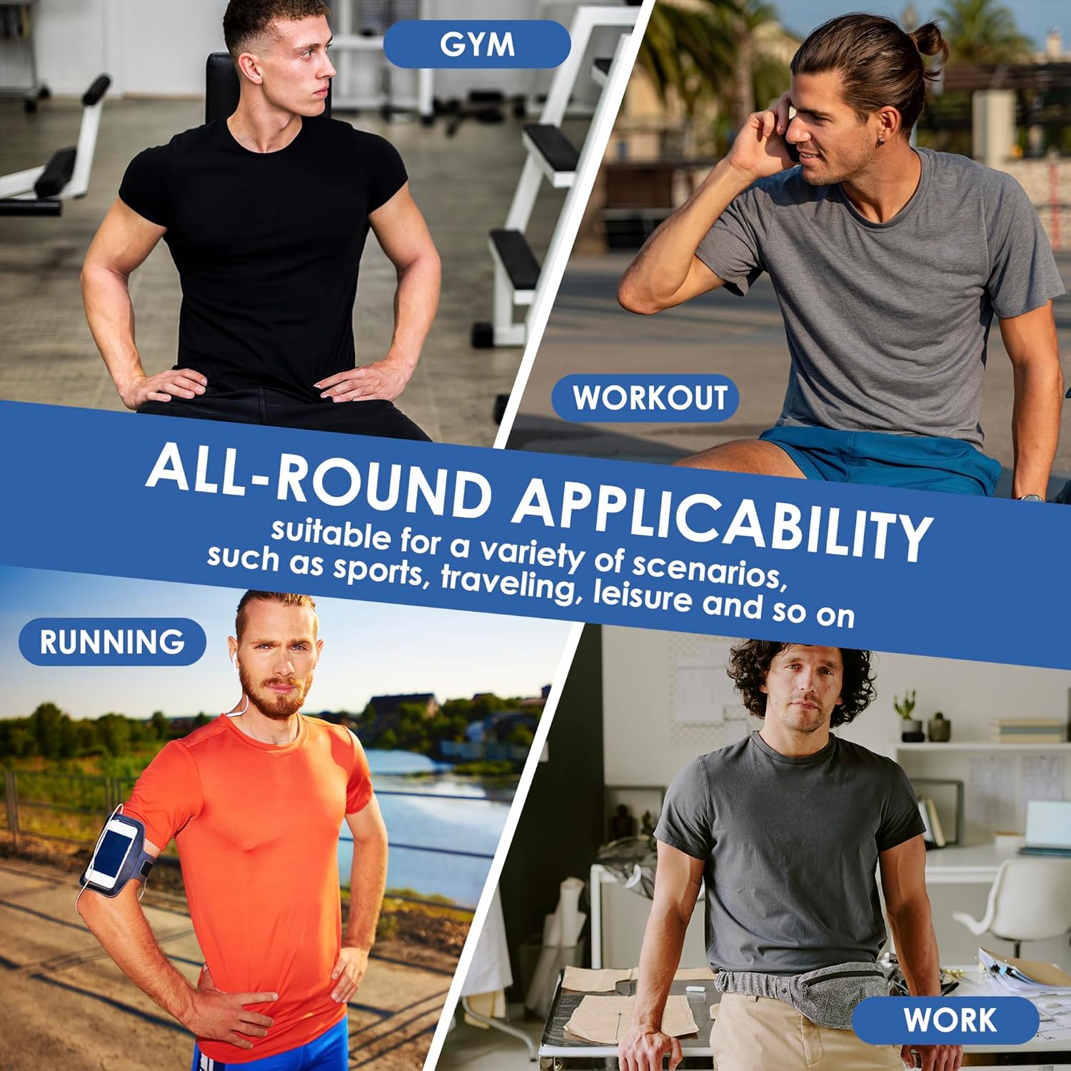 2&5 Pack Men's Sports T Shirts,Crew Neck Breathable Quick-Dry Short Sleeve, Lightweight Gym Tee for Athletic Running Casual - Image 7