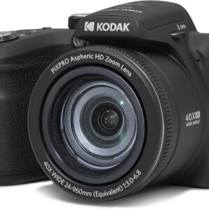 Kodak PIXPRO AZ405-BK 20MP Digital Camera 40X Optical Zoom 24mm Wide Angle Lens Optical Image Stabilization 1080P Full HD Video 3″ LCD Vlogging Camera (Black)