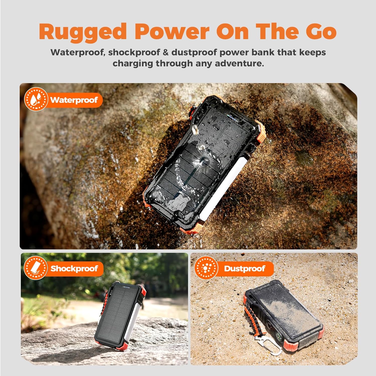 BLAVOR Solar Power Bank 20000mAh Built-in Cables, Wireless Charger for Apple Watch, 20W Fast Charging Battery Pack with USB C, Flashlight, Solar Charger for iPhone, iPad, iWatch, Samsung - Image 6