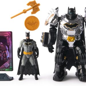 DC Comics, Metal Force Batman Action Figure, 6-Inch with 4-Inch Mini Figure, Built-in Blaster and Armor Suit, Super Hero Kids Toys for Boys and Girls Ages 4 and Up
