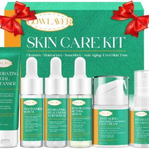 Lifting & Firming Anti-Aging Skin Care Set Kit for Women Teens,Niacinamide Retinol Serum,Hyaluronic Acid Serum,Skincare Gift Set,Facial Skin Care Products,Face Care Routine Kit Christmas Gift Women