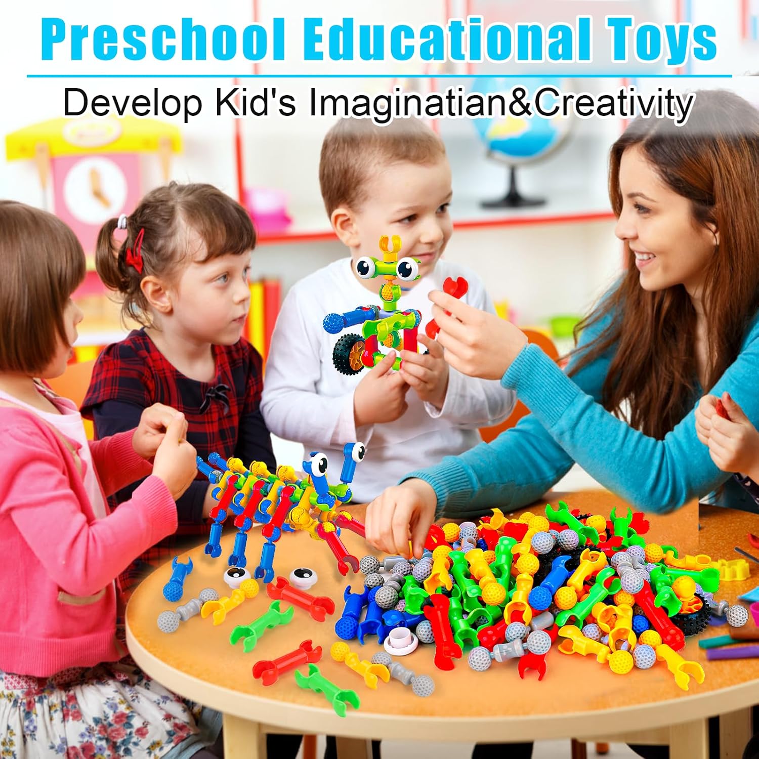 Kids STEM Building Toys for 3 4 5 6 7 8+ Year Old Boy Girl Birthday Gift, 125 Pcs Preschool Classroom Educational Building Blocks Stem Kits Activities Ages 3-5 4-8 5-7 6-8 Engineering Creative Games - Image 7