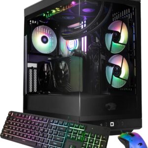 iBUYPOWER Y40 PRO Gaming PC Desktop AMD Ryzen 7 7800X3D CPU, NVIDIA GeForce RTX 5060Ti 8GB GPU, 32GB DDR5 RGB 5200MHz RAM, 1TB NVMe SSD, Windows 11 Home, Computer w/Keyboard Mouse – Y40BA7N56T01