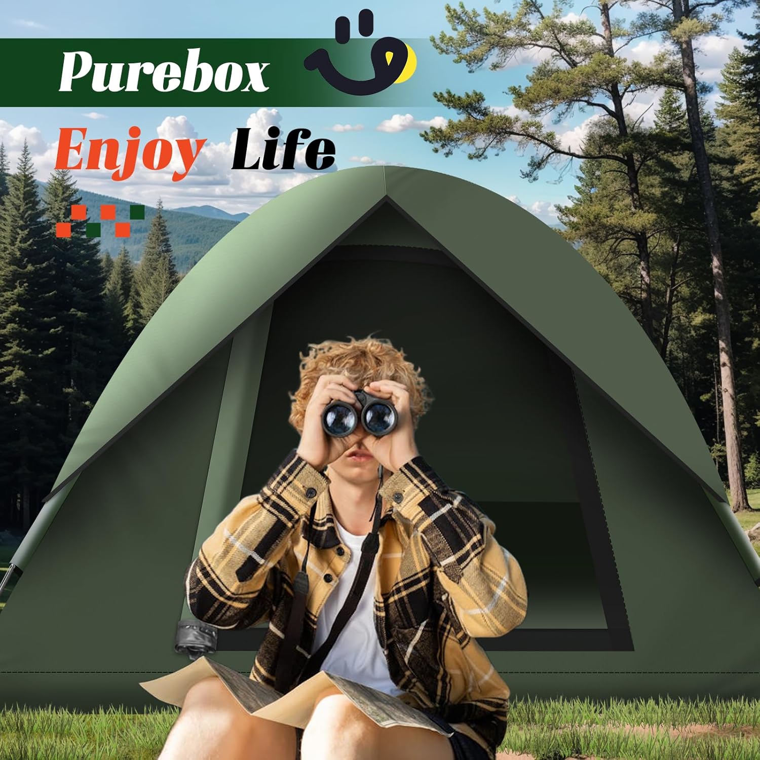 Tents for Camping 3-4 Person with Rainfly, Camping Tents Waterproof Windproof, Not Crowded for 2 Person Camping Tent, Outdoor Dome Tent Easy Setup, Backpacking Tent for Adventure Backyard - Image 9