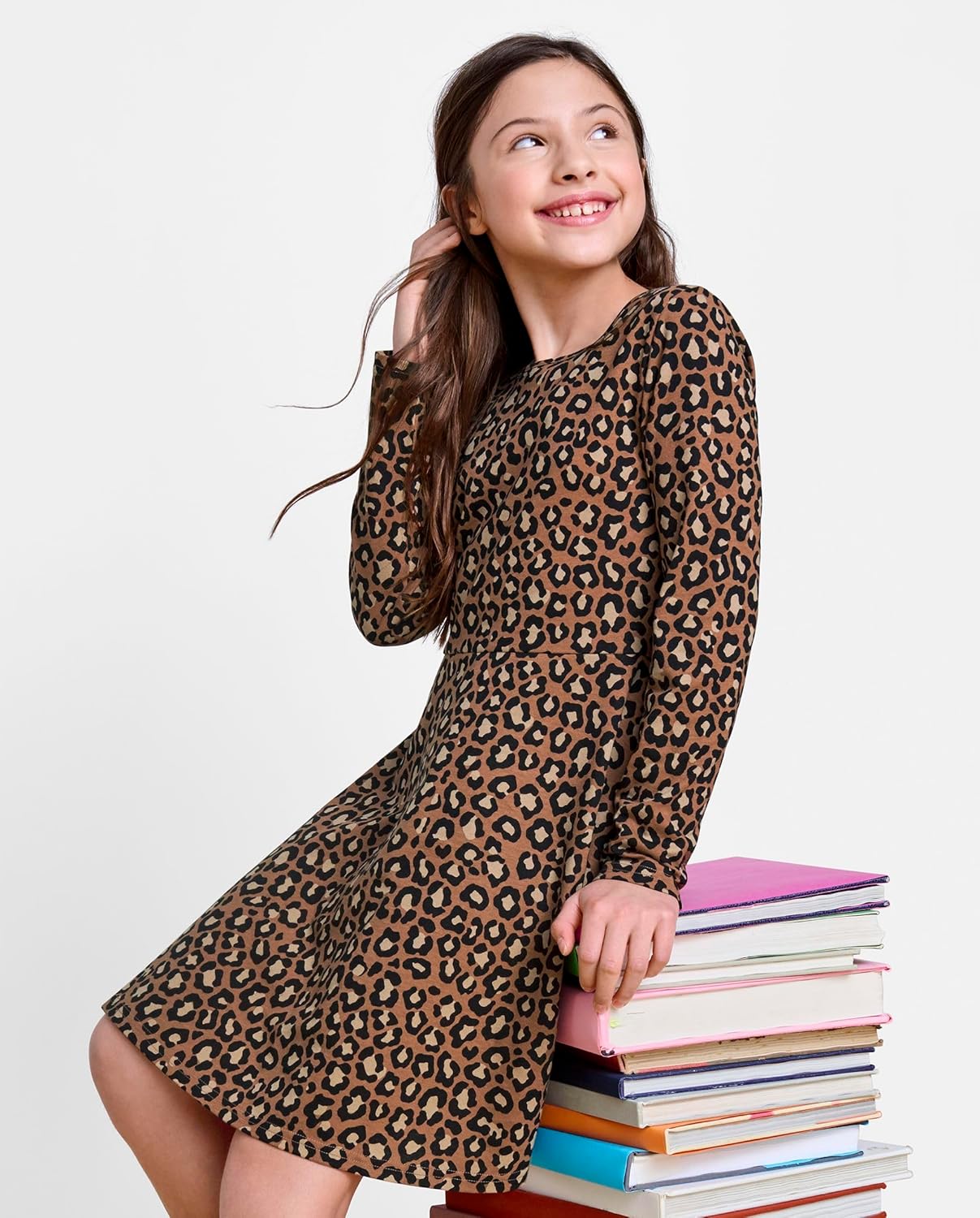 The Children's Place Girls Printed Skater Dress, Long Sleeve - Image 2