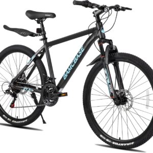HILAND 26 27.5 Inch Mountain Bike, Mens and Womens Aluminum Frame MTB with 21 Speeds, Dis Brake, Hardtail Bicycle for Adults