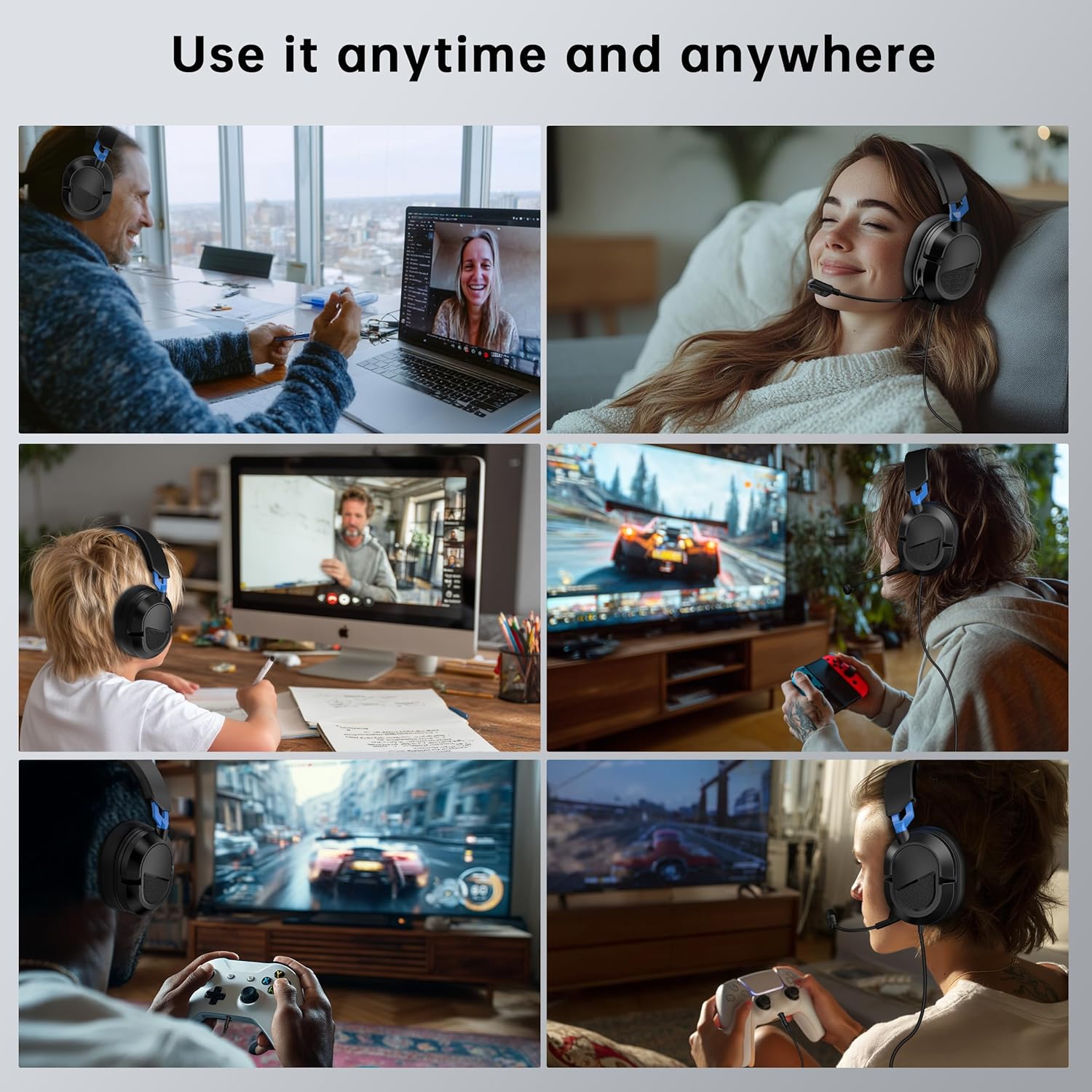 Gaming Headset for PS5、PS5Pro、PS4、Xbox Series X、Xbox Series S/One、PC 207g Headset with Clear Mic for Work 𝟐𝟎𝟐𝟔 𝐔𝐩𝐠𝐫𝐚𝐝𝐞 Wired Gaming Headphones with Mic、3.5mm Splitter、79in Cable.Gamer Gifts - Image 8