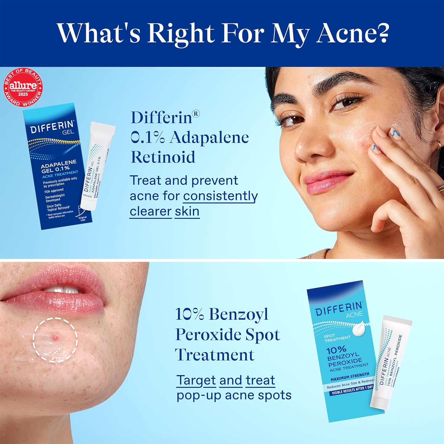 Differin Acne Spot Treatment with 10% Benzoyl Peroxide, Maximum Strength OTC Acne Treatment, Fast Acting Spot Treatment for Face, 1 oz - Image 7