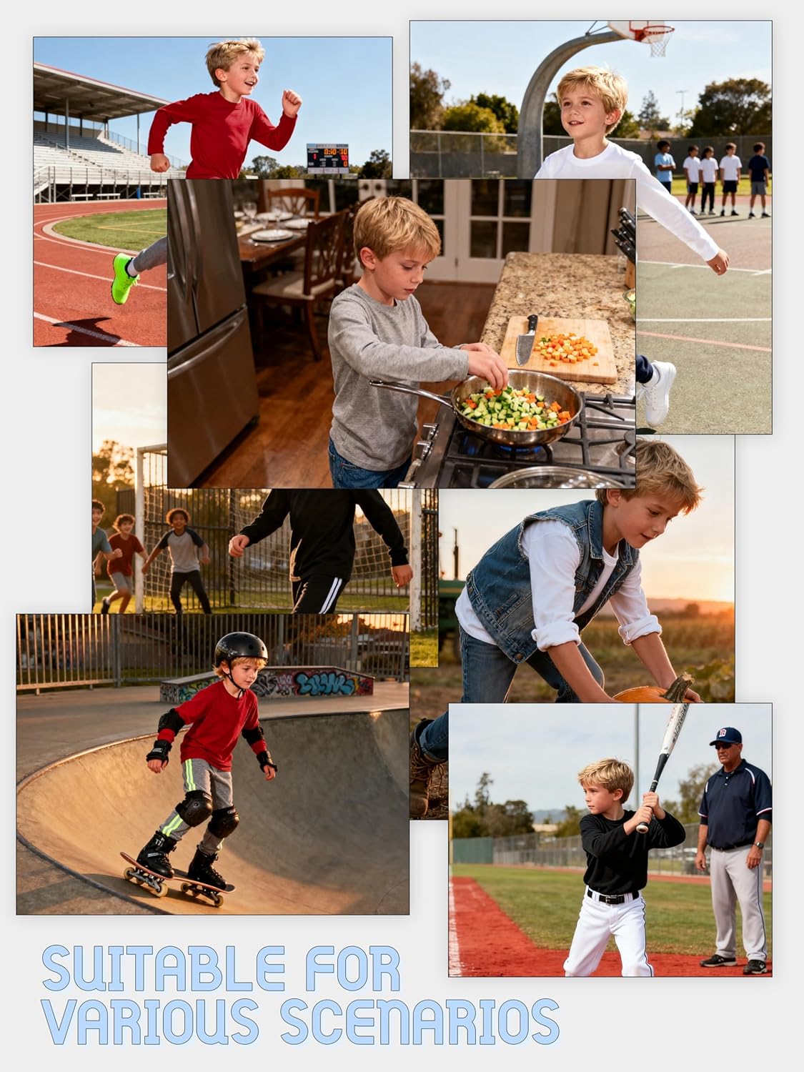 4 Pack Boys Long Sleeve Shirts Soft Cotton Basic Tees Youth Boys Long Sleeve T-Shirts Layering Shirts Tagless - Image 6