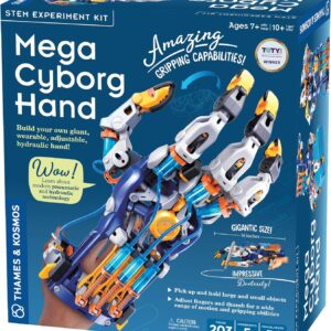 Thames & Kosmos Mega Cyborg Hand STEM Experiment Kit | Build Your Own GIANT Hydraulic Amazing Gripping Capabilities Adjustable for Different Sizes Learn Pneumatic Systems