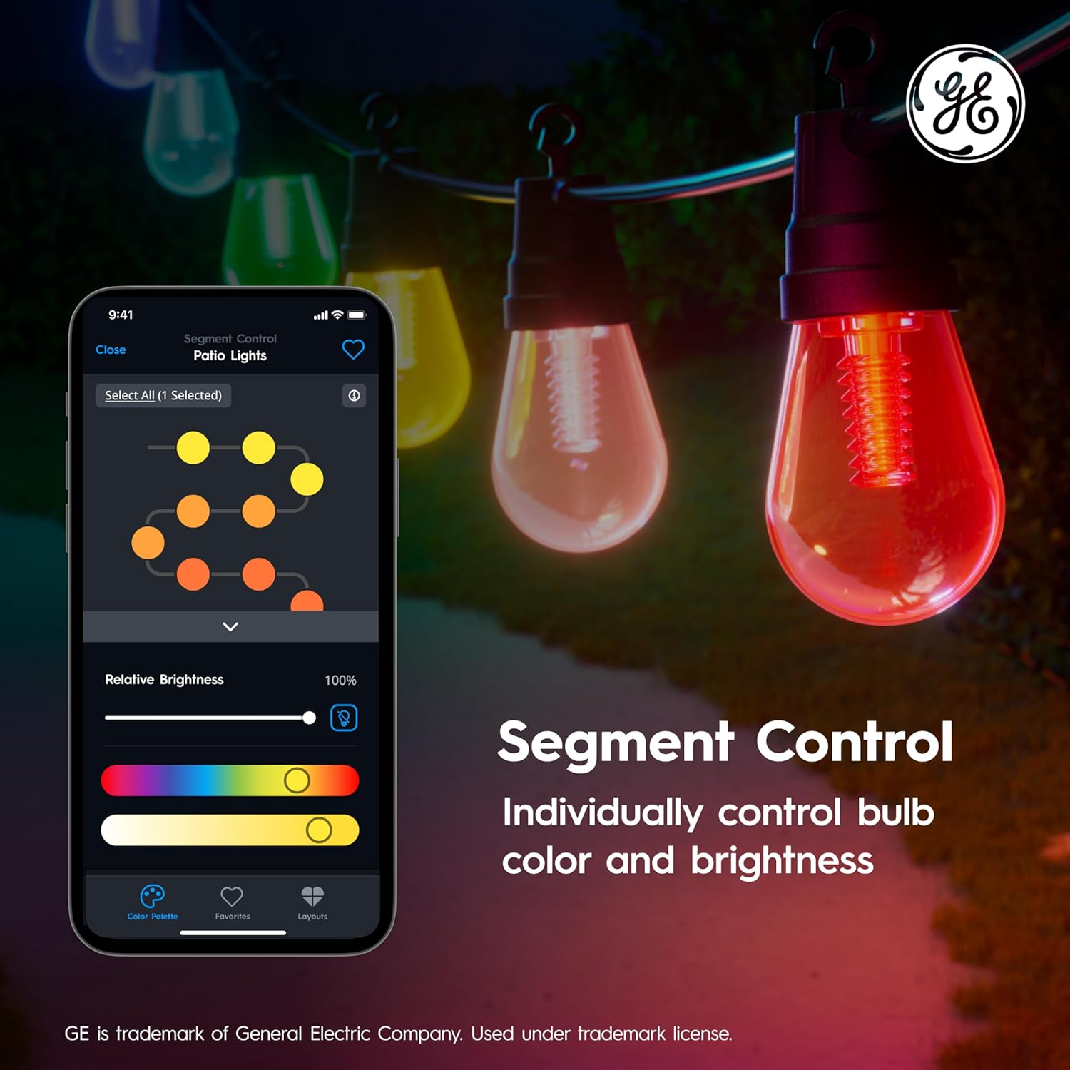 GE Cync Dynamic Effects Smart Cafe Lights, Color Changing Patio String Lights, Compatible with Alexa and Google, 48ft - Image 6