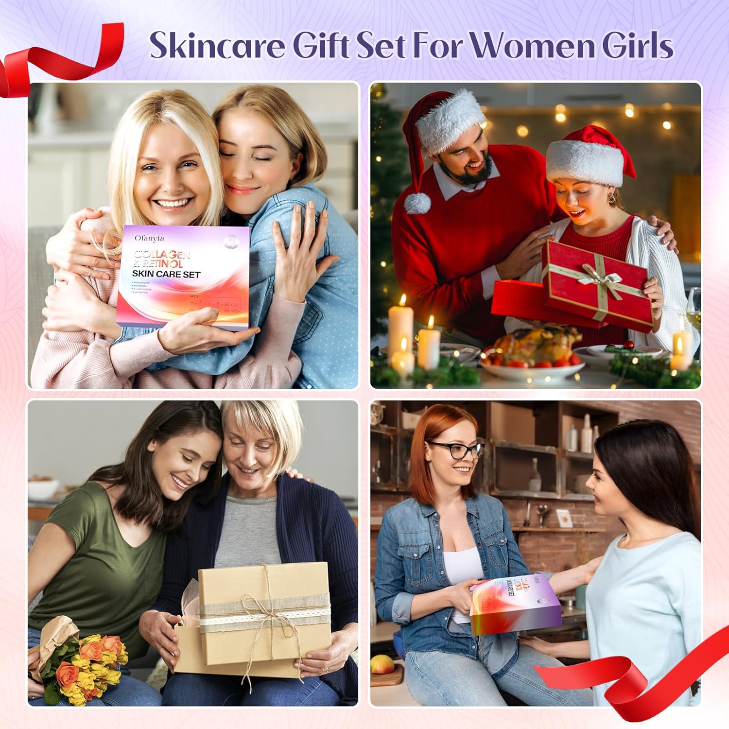 Ofanyia Collagen Retinol Skincare Set, 6 Pcs Anti-Aging Skin Care Set with Hydrating Cleanser, Eye Cream, Toner, Cream & Lip Mask, Facial Kit for Women, Christmas Valentines Birthday Gift for Her - Image 7