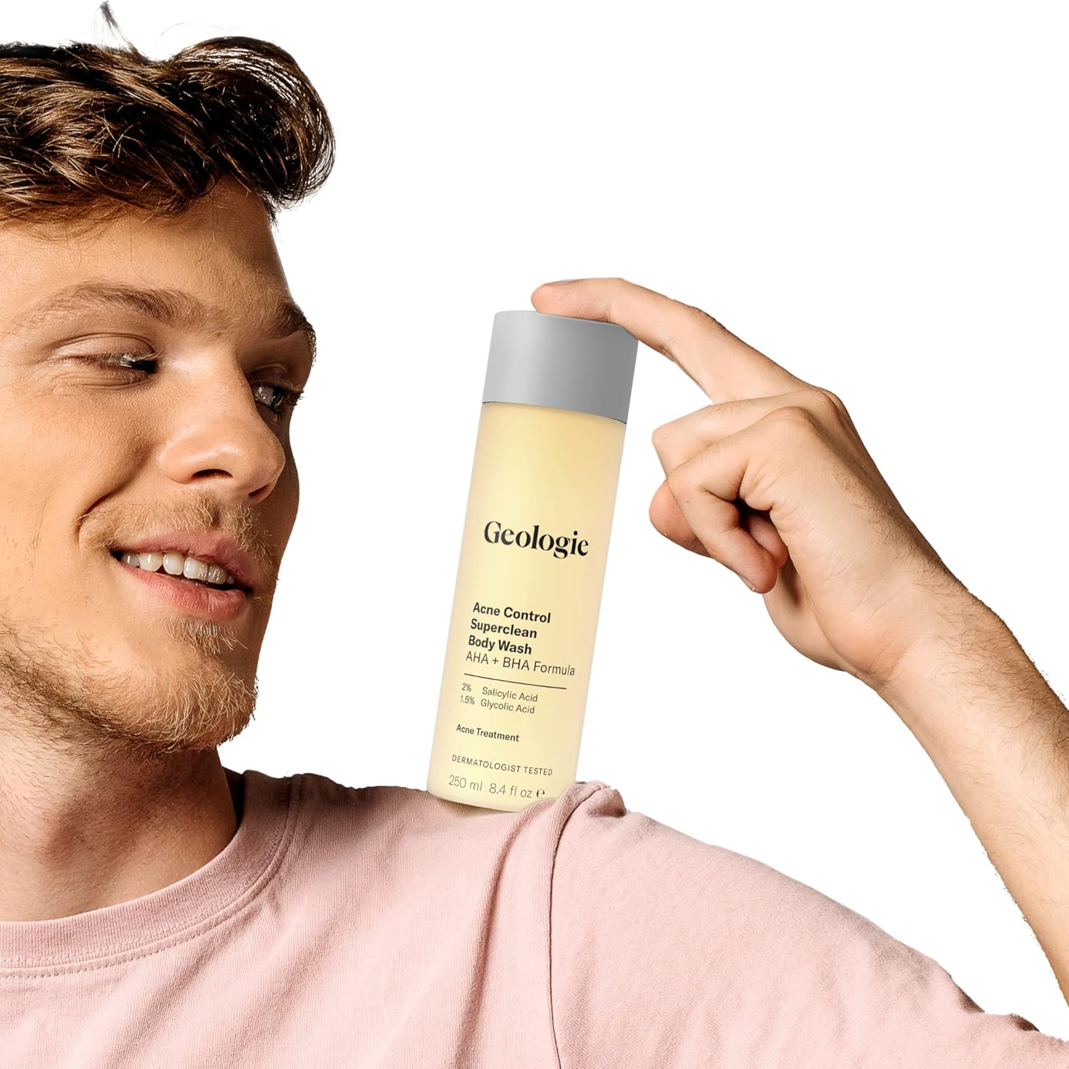 Geologie Acne Control Body Wash | Exfoliating AHA + BHA Cleanser for Men & Women | Reduces Bacne & Body Breakouts | Salicylic Acid + Glycolic Acid | 8.4 Fl Oz - Image 6