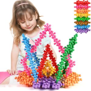TOMYOU 200 Pieces Building Blocks Kids STEM Toys Educational Discs Sets Interlocking Solid Plastic for Preschool Boys and Girls Aged 3+, Safe Material Creativity