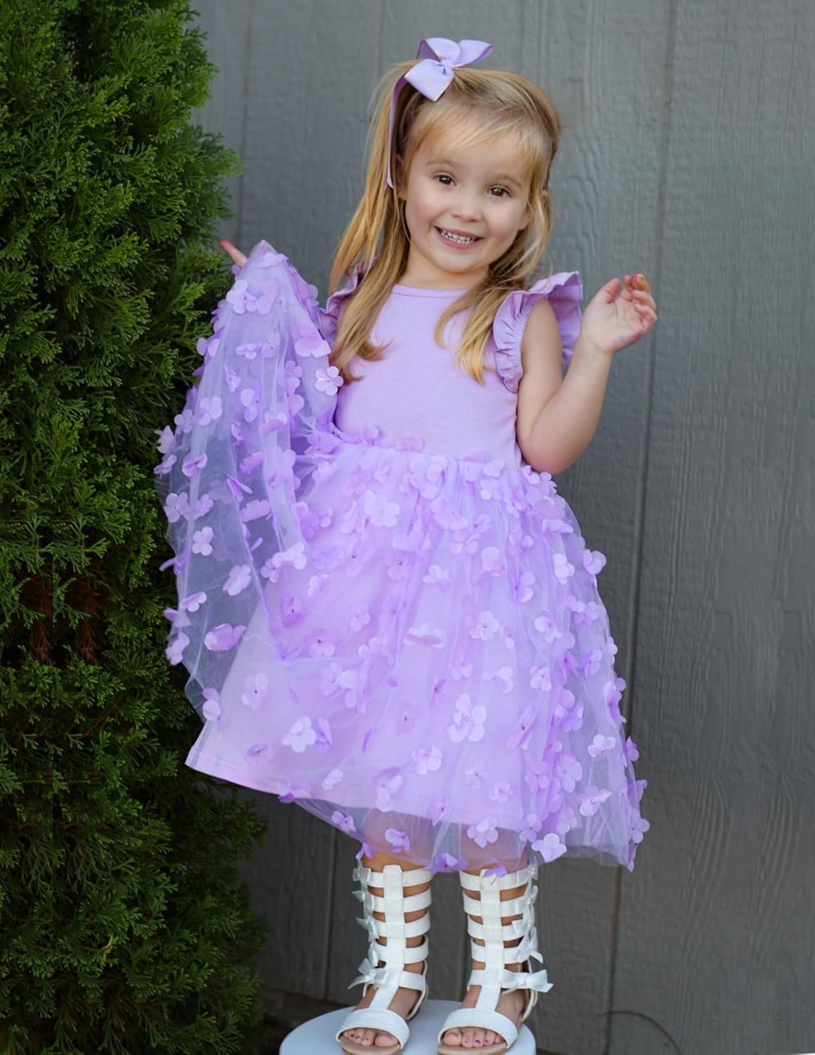 Flypigs Toddler Tutu Dress Girls Ruffle Tulle Dresses Cute Summer Party Princess Sundress for 2-7Y - Image 3