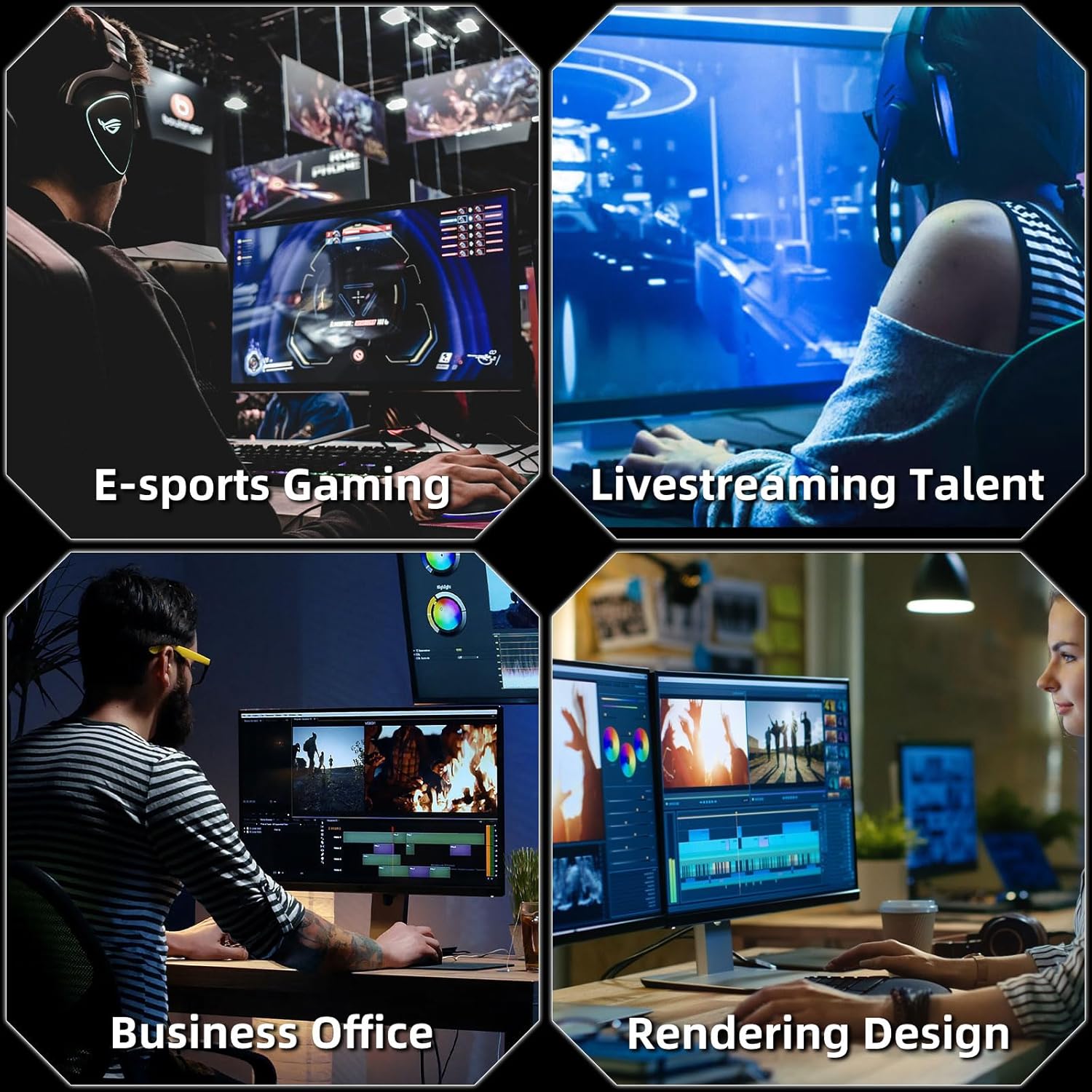 Gaming PC Desktop Computer, Ryzen 5 5500 up to 4.2GHz, RX 550 4GB Graphics Card, 16G DDR4 RAM, 1TB NVME SSD, RGB Fan x5, Prebuilt Gaming PC Tower Computer for Working, Home and Office - Image 4