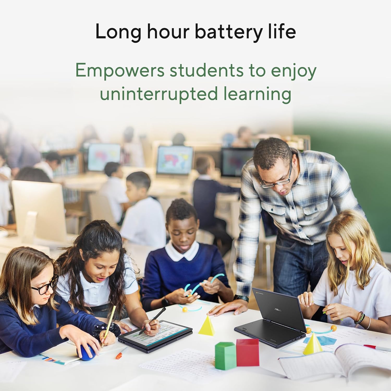 ASUS Chromebook CR11 Ruggedized Laptop, 11.6” Display, Intel Processor N100 Processor, 4GB RAM, 64GB eMMC Storage, Antimicrobial Guard, Spill-Resistant Keyboard, Mineral Grey, CR1104CGA-AS44 - Image 5