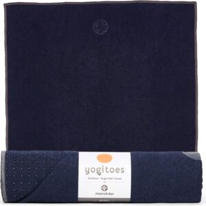 Manduka Yogitoes Hot Yoga Mat Towel – 71″ | Moisture Activated Grip | Patented Silicone Nubs | Highly Absorbent, Durable & Easy Care | Made from Recycled Materials | 71 x 24 Inches