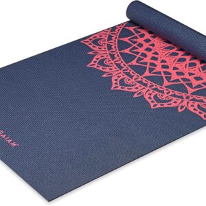 Gaiam Print Yoga Mat, Non Slip Exercise & Fitness Mat for All Types of Yoga, Pilates & Floor Exercises