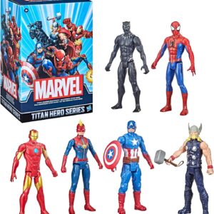 Marvel Titan Hero Series Action Figure Multipack, 6 Action Figures, 12-Inch Toys, Inspired By Marvel Comics, For Kids Ages 4 And Up (Amazon Exclusive)