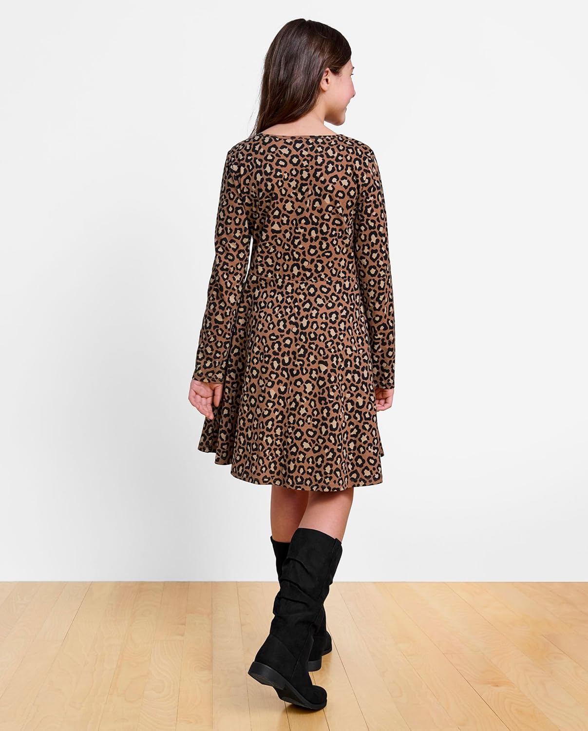 The Children's Place Girls Printed Skater Dress, Long Sleeve - Image 3