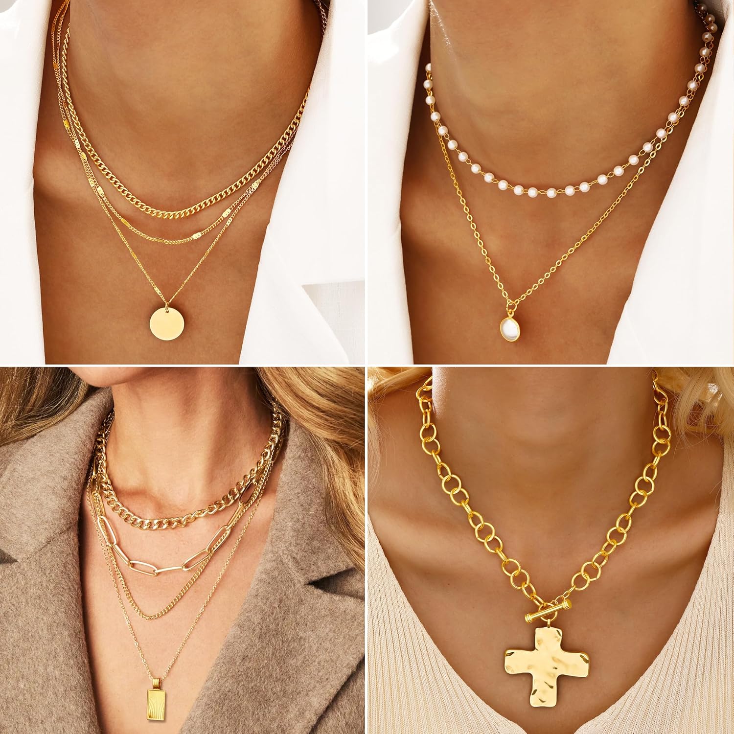 FANDY 137 Pieces Gold Jewelry Set for Women, 12 Necklace, 14 Bracelet, 21 Earrings, 24 Knuckle Rings, 66 Hair Accessory Gold Plated Jewelry Set for Women Gift - Image 2