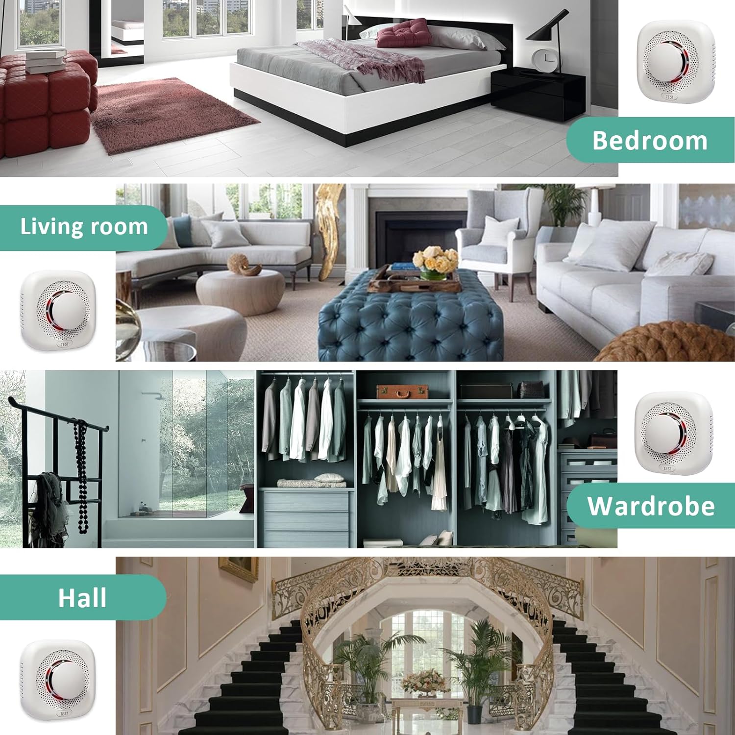 Optical Smoke Alarm with Advanced Photoelectric Technology,Battery Power Smoke Alarm Detector for Home with Test Button & Silence Button,1 Pack(Batteries NOT Included) - Image 7