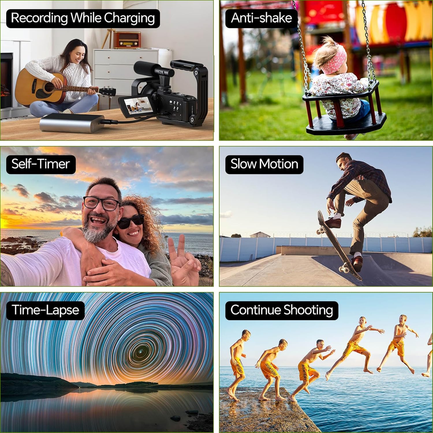 Camcorder Video Camera, 5K Video Cameras for Filming Night Vision Vlogging Camera for YouTube with 3" Touch Screen, Digital Camcorder with 16X Zoom Wifi Microphone Remote Tripod 64GB Card 2 Batteries - Image 6