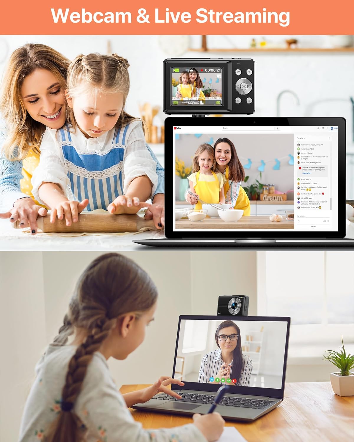 Digital Camera, Latest FHD 1080P Digital Camera for Teens with SD Card Anti Shake Point and Shoot Cameras Portable 16X Zoom Compact Small Cameras for Kids Boys Girls Seniors with Wrist Strap - Image 5